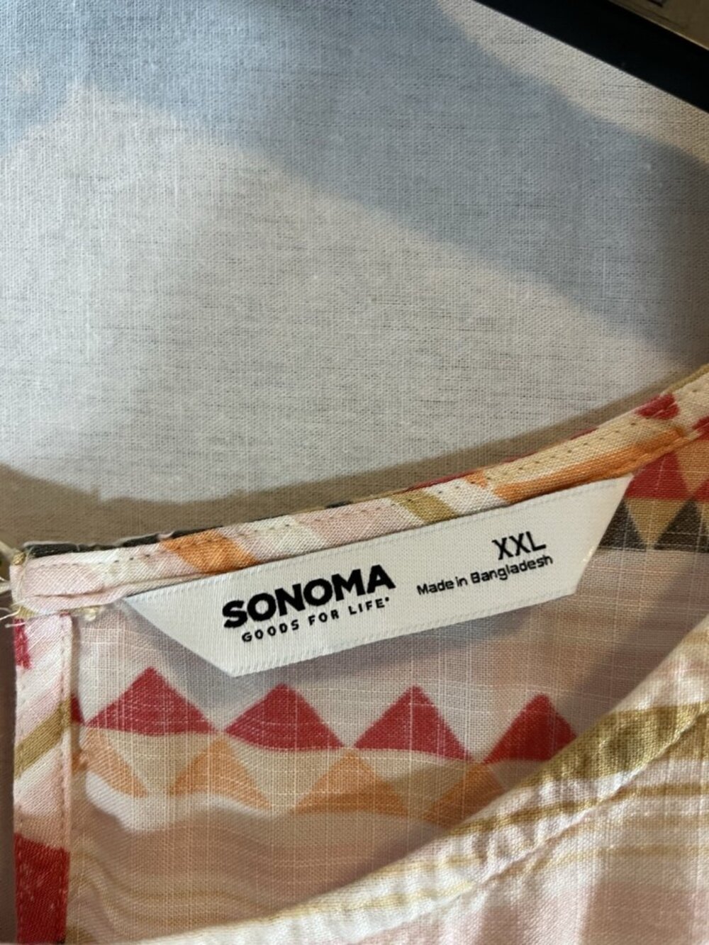 Sonoma Women’s XXL Pink Striped Southwest Print Blouse - Picture 2 of 9